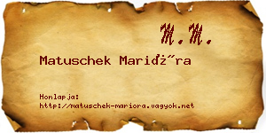 Matuschek Marióra névjegykártya